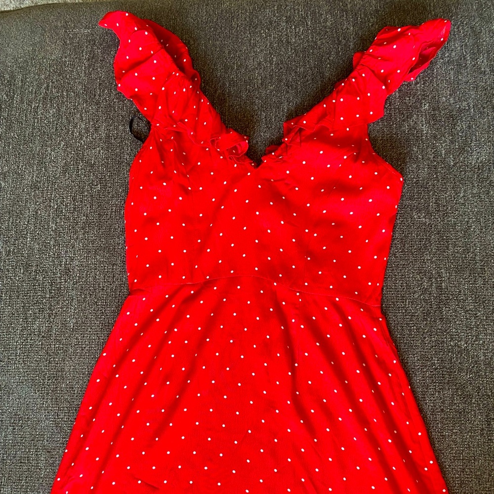 Red Dress with White Polka Dots. Size Medium. Forever 21